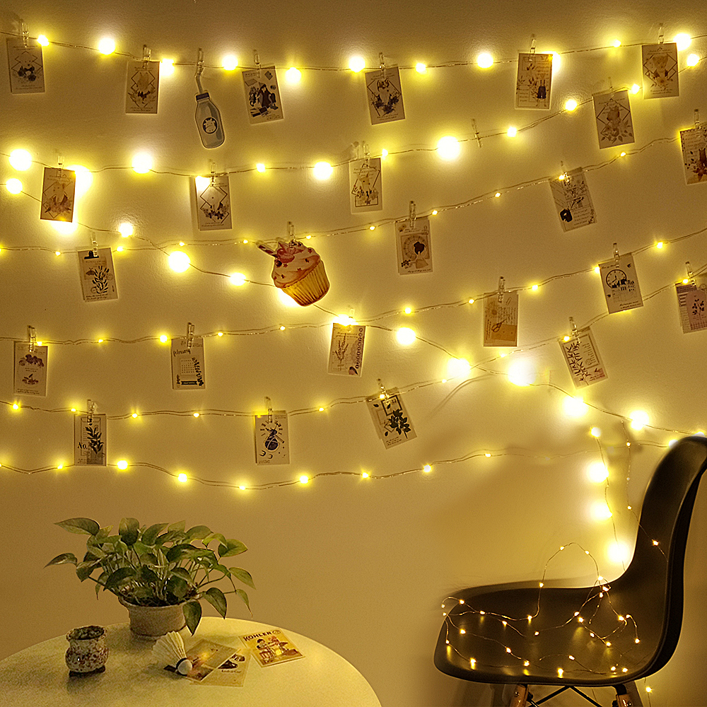 Dây đèn led đom đóm trang trí decor phòng, du lịch cắm trại, fairy light cao cấp (tùy chọn loại nguồn cấp, chiều dài dây và màu sắc)