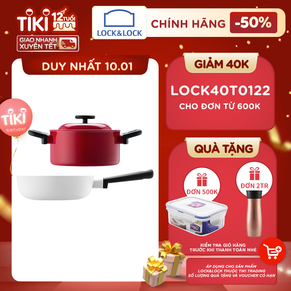 Bộ nồi chảo sâu lòng 2 món Decore LocknLock LDE1202IHS01 (LDE1202IH, LDE1225IH)