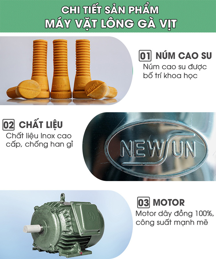 Máy Nhổ Lông Gà Vịt Newsun 70