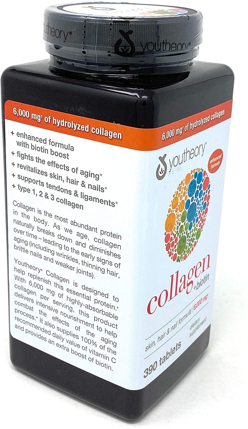 Hình ảnh Thực phẩm chức năng Viên uống bổ sung Collagen+Biotin Youtheory (Collagen Type 1-2-3) 390 Viên - Mẫu mới