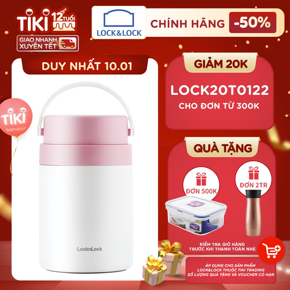 Hộp giữ nhiệt đựng thức ăn có tay cầm Handle Food Jar LocknLock 700ml LHC8042PIK - Màu