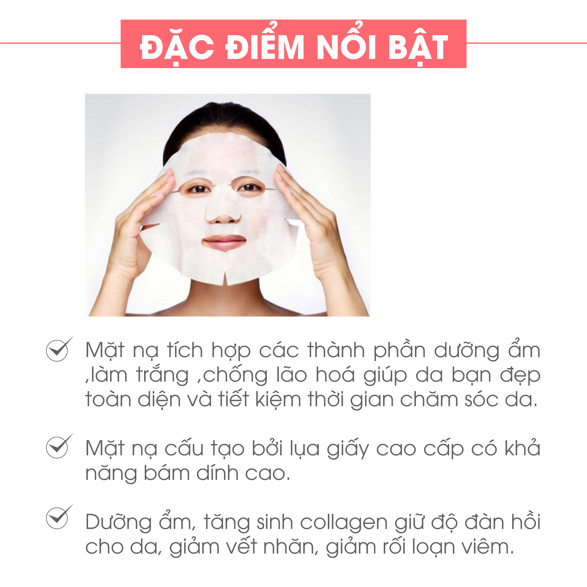 Mặt nạ dưỡng trắng da và ngăn ngừa lão hoá Truesky Integrated Mask chiết xuất hoa hồng đá 25g