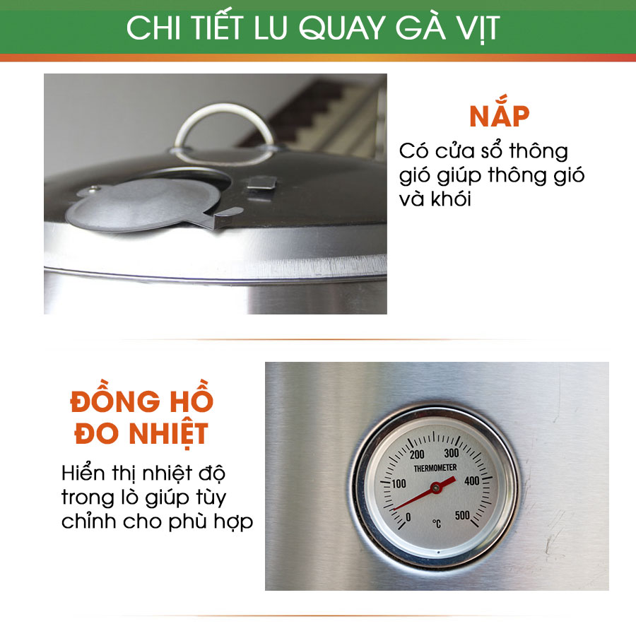 Lò Quay Gà Vịt Bằng Gas 80