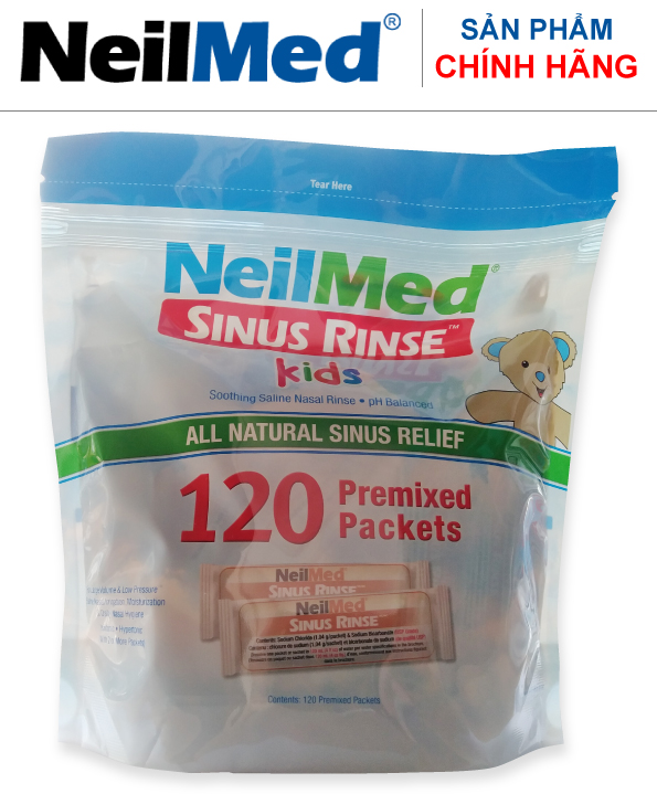 Gói Hỗn Hợp Muối Rửa Mũi Xoang Trẻ Em NeilMed SinusRinse Kids Sachets  (Hộp 120 gói)- Xuất xứ Mỹ