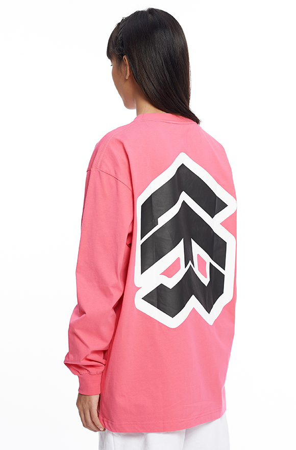 Áo Thun 5THEWAY Tay Dài Hồng aka 5THEWAY /stroke/ BIG LOGO LS NEW TEE in HOT PINK