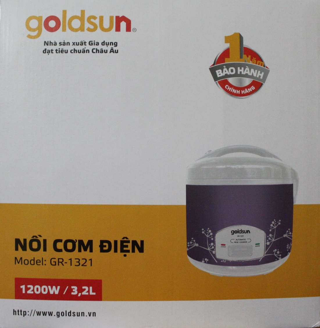 Nồi Cơm Điện Dung Tích Lớn Goldsun Gr-1321 (3,2 lít) - Chính Hãng