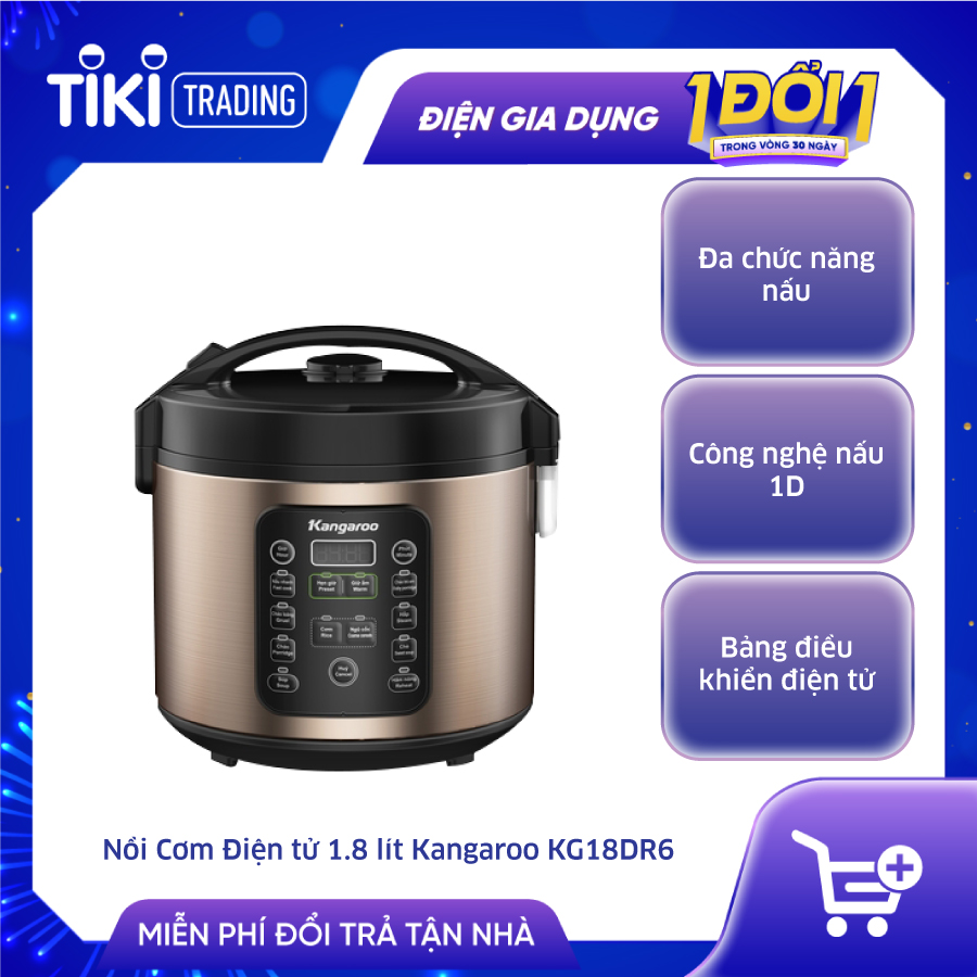 Nồi cơm điện tử Kangaroo 1.8 lít KG18DR6 - Hàng chính hãng