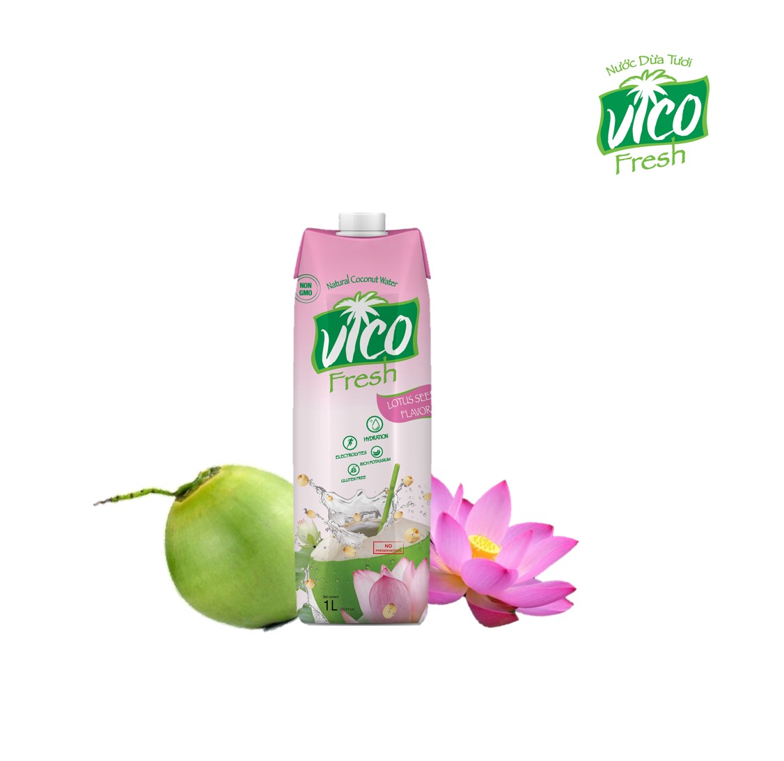 1 HỘP NƯỚC DỪA SEN VICO FRESH 1L