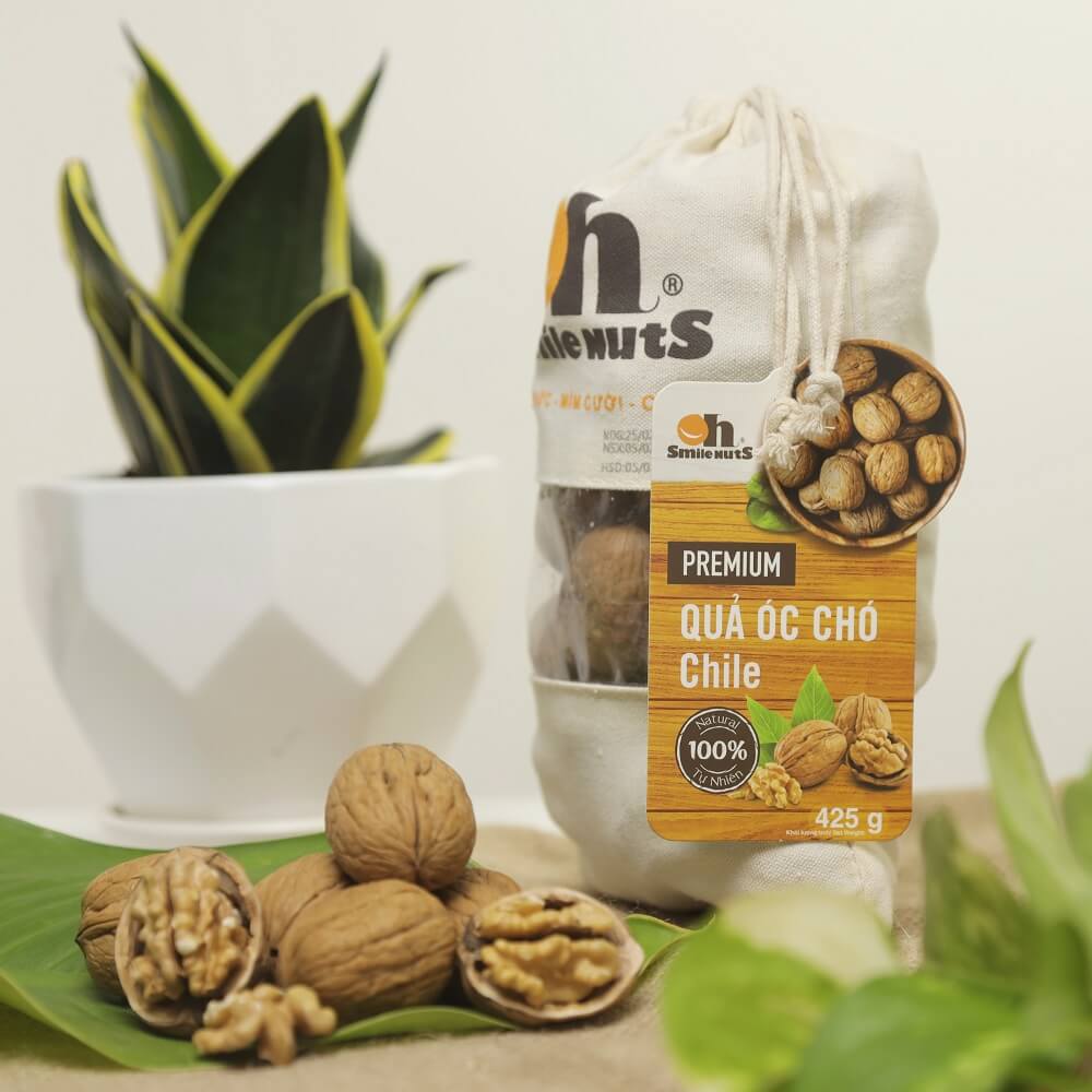 Quả Óc Chó Smile Nuts túi canvas 425g - Kèm dụng cụ tách vỏ