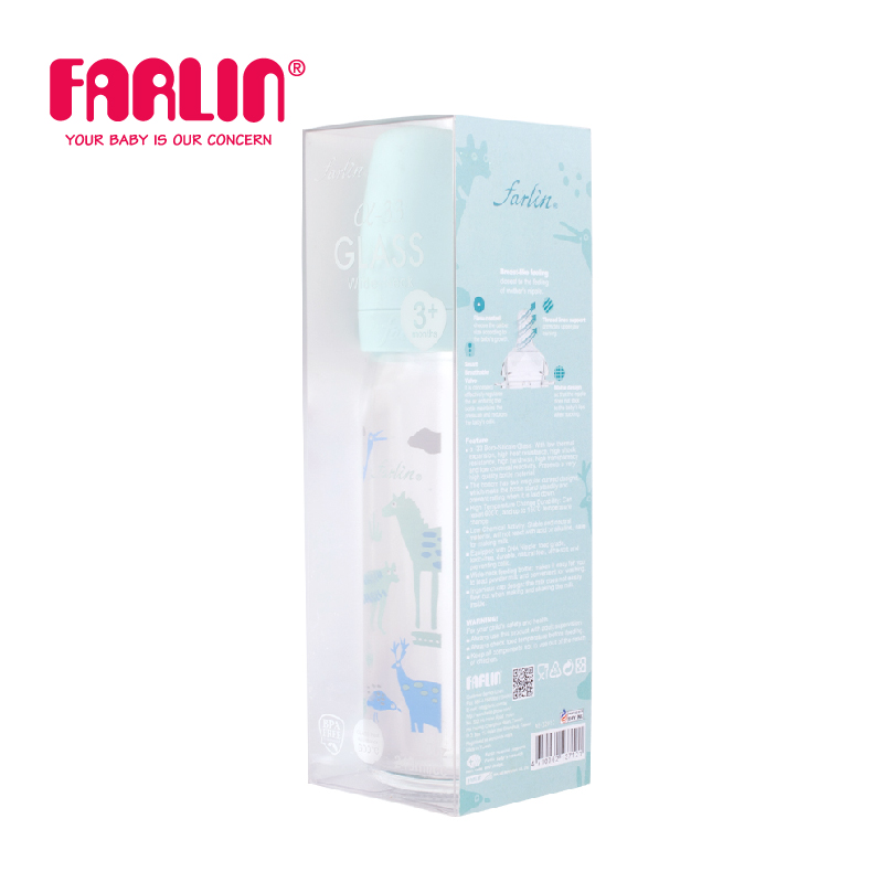 Bình Sữa Thủy Tinh Cổ Rộng City Bottle của FARLIN- Nam Phi - 240ml