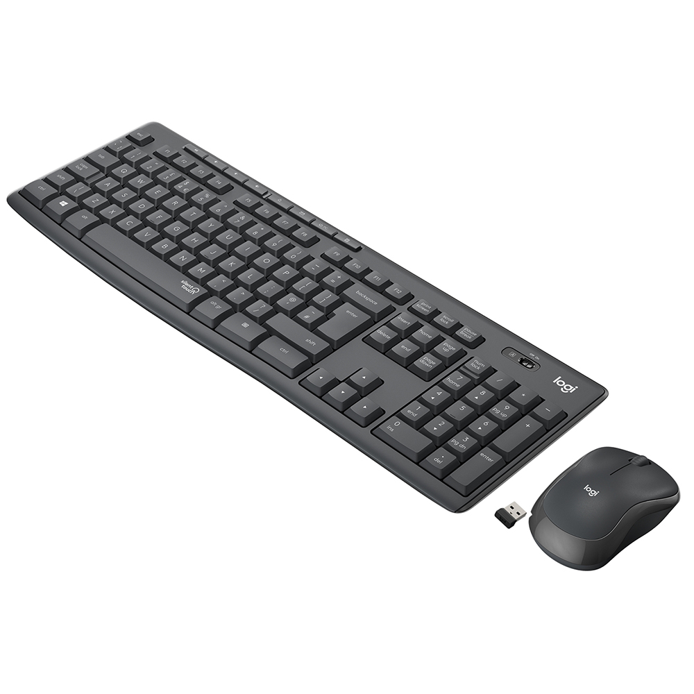 Combo chuột phím không dây Logitech MK295 Silent - Chống ồn 90%, có phím số, mắt đọc cải tiến, bền bỉ, không lag - Hàng chính hãng