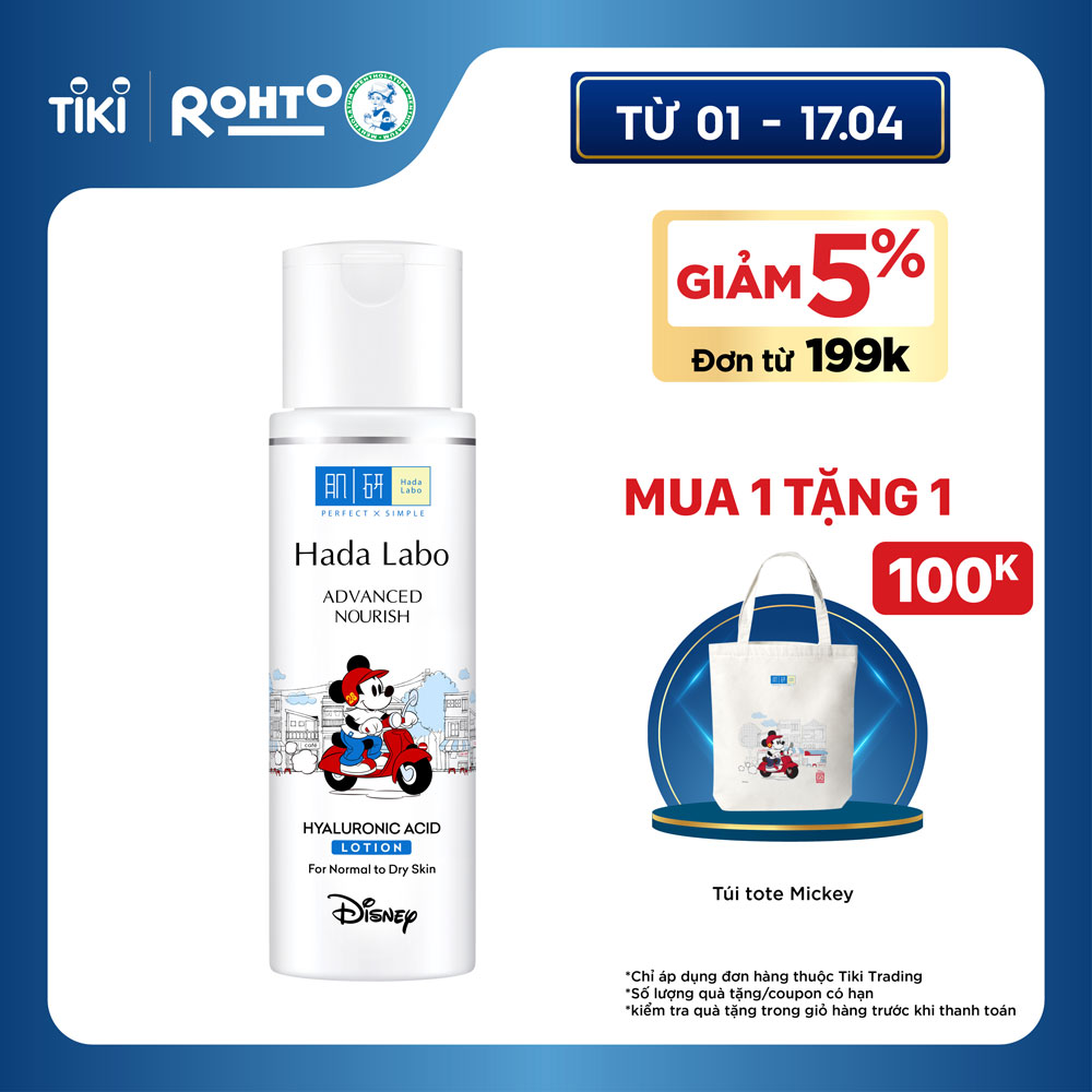 Dung dịch dưỡng ẩm tối ưu Hada Labo Advanced Nourish Lotion cho da thường và da khô 170ml - Phiên bản Mickey