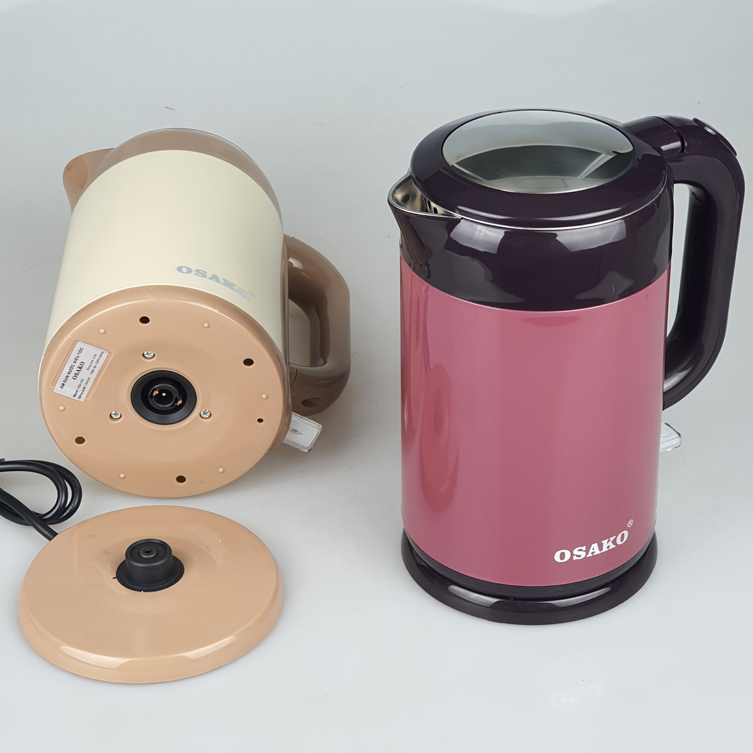 Ấm Siêu Tốc 2L Inox 304 Osako OSA-200 2 Lớp Công Suất 1500W Đun Sôi Cực Nhanh Tiết Kiệm Điện -Hàng Chính Hãng