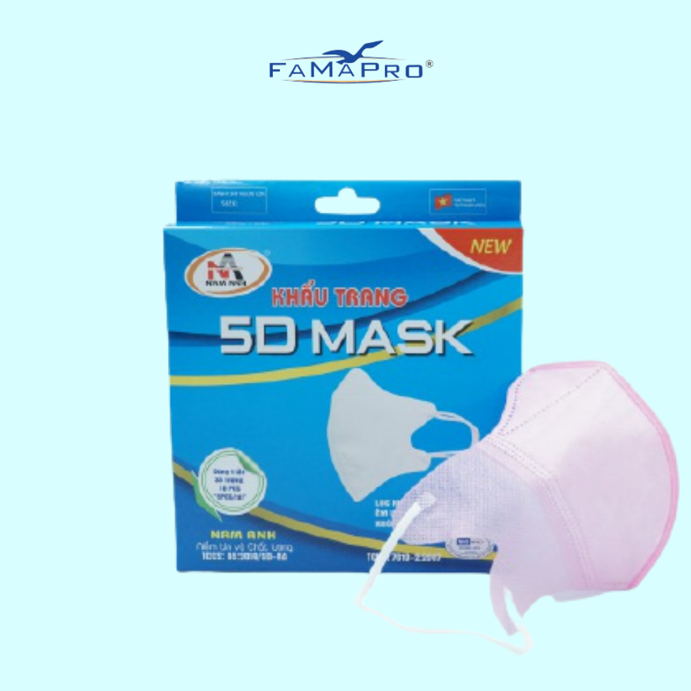 [HỘP - FAMAPRO 5D MASK] - Khẩu trang y tế kháng khuẩn 3 lớp Famapro 5D Mask (10 cái/ hộp) - COMBO 3 HỘP