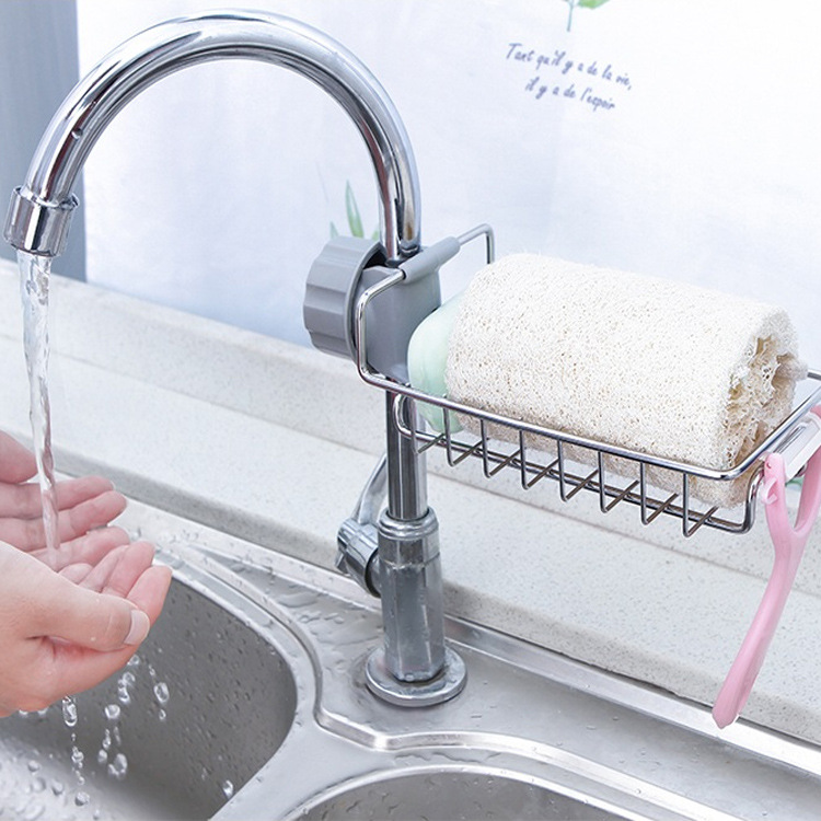 Khay Gắn Vòi Rửa Chén Loại Lớn Bằng Inox - Kích thước: 22.5*6.5*10cm