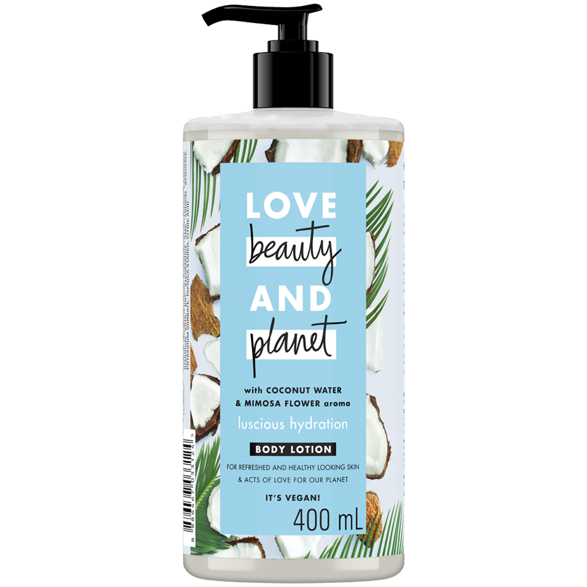 Combo sữa tắm và sữa dưỡng thể Love Beauty And Planet chăm da mềm mịn với 100% dừa tươi organic 400ml