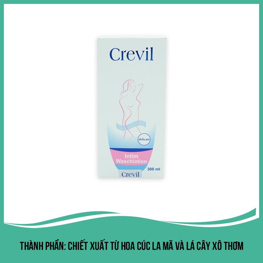 Dung dịch vệ sinh phụ nữ cao cấp Crevil Intim Waschlotion 300ml, hỗ trợ điều trị các bệnh phụ khoa, thời kỳ kinh nguyệt, duy trì cân bằng độ PH niêm mạc