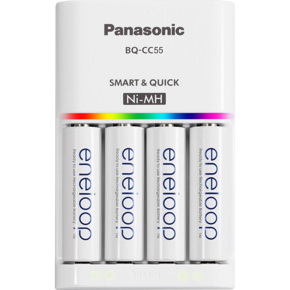 Bộ Sạc Nhanh Panasonic BQ CC55 Kèm 4 Pin Eneloop AA BK3MCCE 2000 mah Hàng Chính Hãng