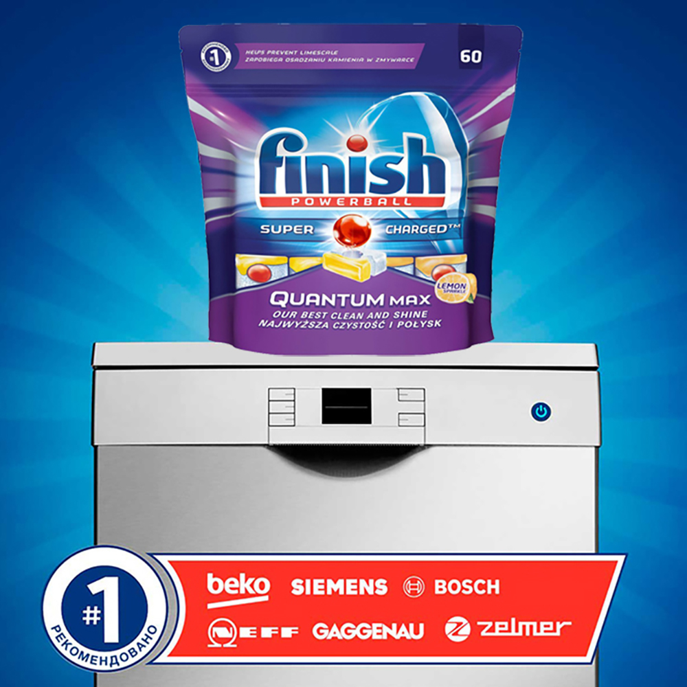 Túi 60 viên rửa chén Finish Quantum Dishwasher Tablets Lemon  - hương chanh haoimart 01