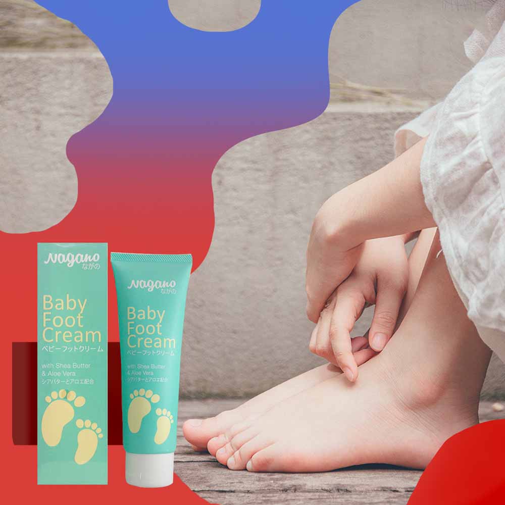 Kem Dưỡng Da Bàn Chân Và Gót Nagano Japan 100ml - Baby Foot Cream Nagano - Hỗ trợ điều trị và ngăn ngừa nứt gót, da bàn chân trắng sáng, mềm mịn da chân