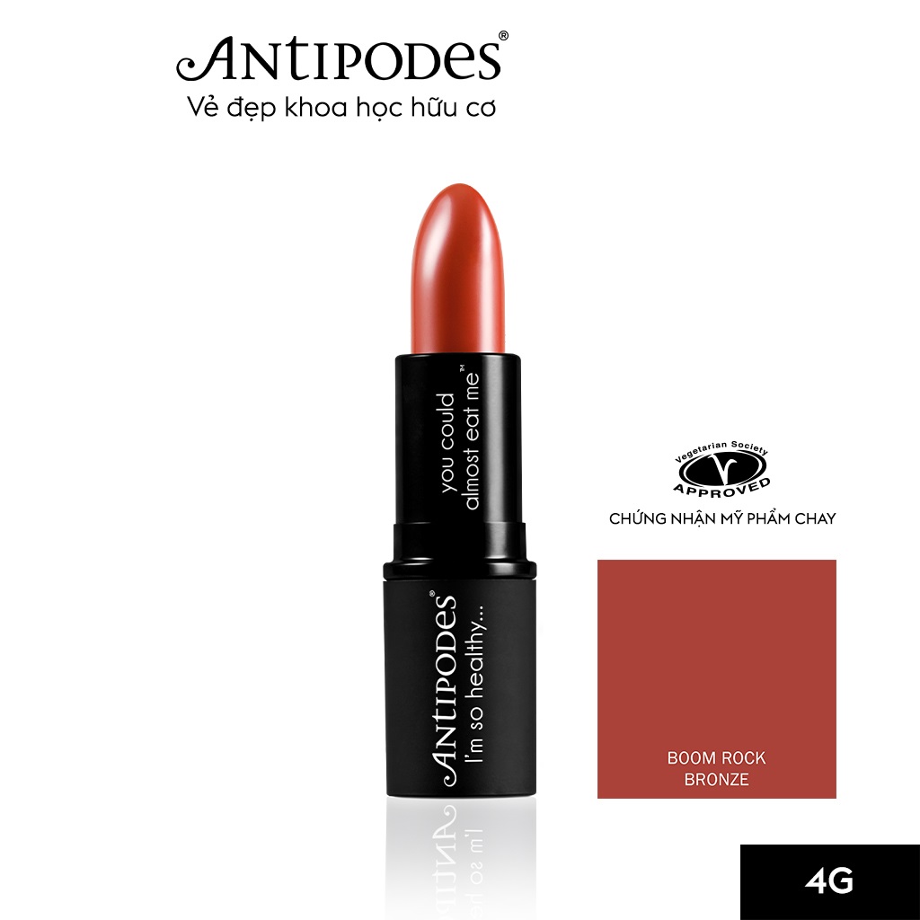 Son Môi Thiên Nhiên Màu #4 Nâu Đất Antipodes Lipstick Boom Rock Bronze 130 4g