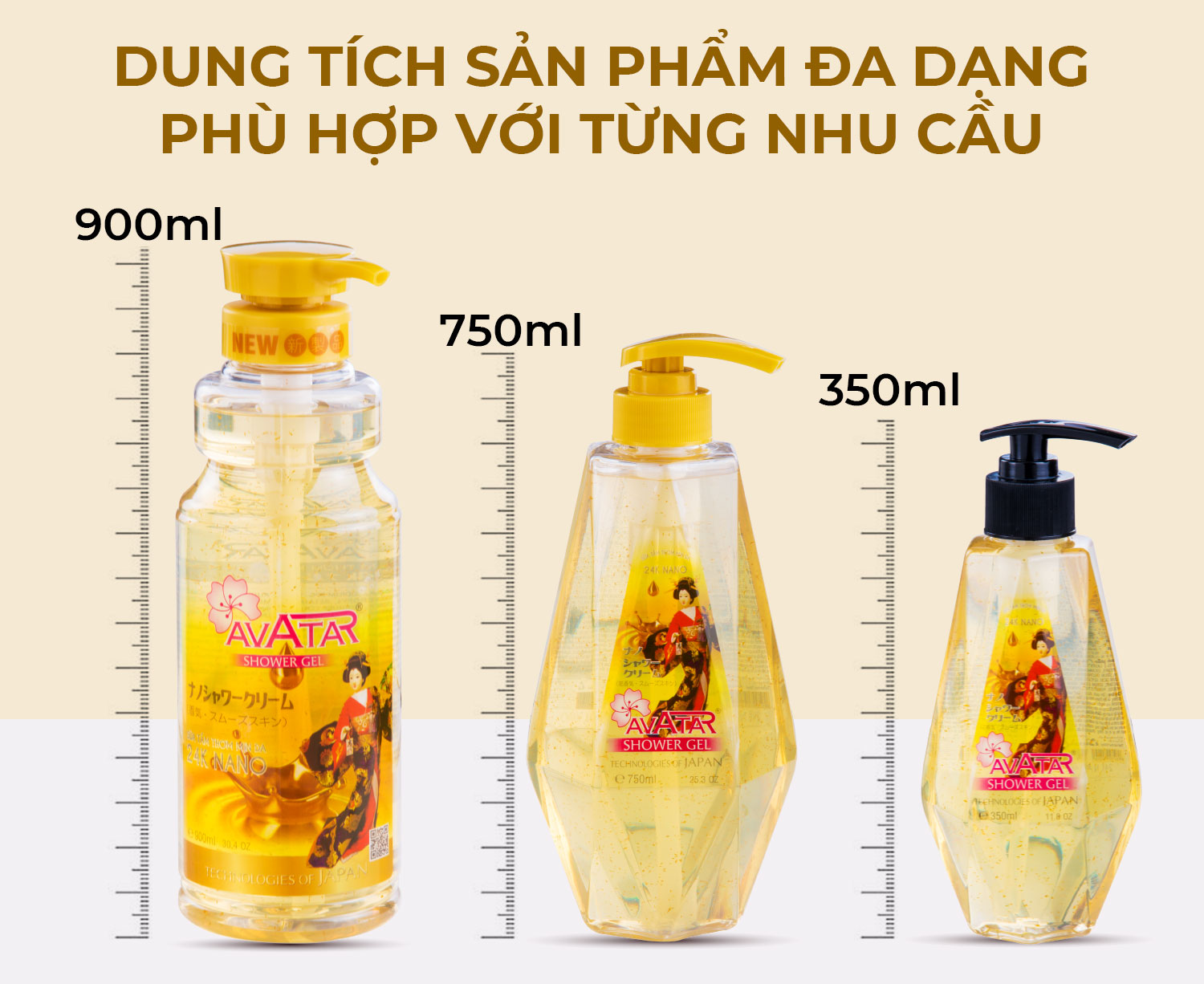 Sữa tắm hương nước hoa 24k Nano Avatar 750ml- Sữa tắm sáng da, loại bỏ hắc tố, hương nước hoa