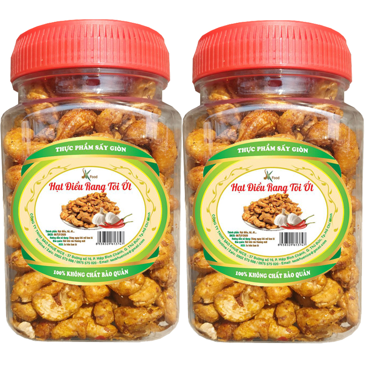 COMBO 4 HŨ HẠT ĐIỀU RANG TỎI ỚT HIỆU SKFOOD- MỖI HŨ 250G