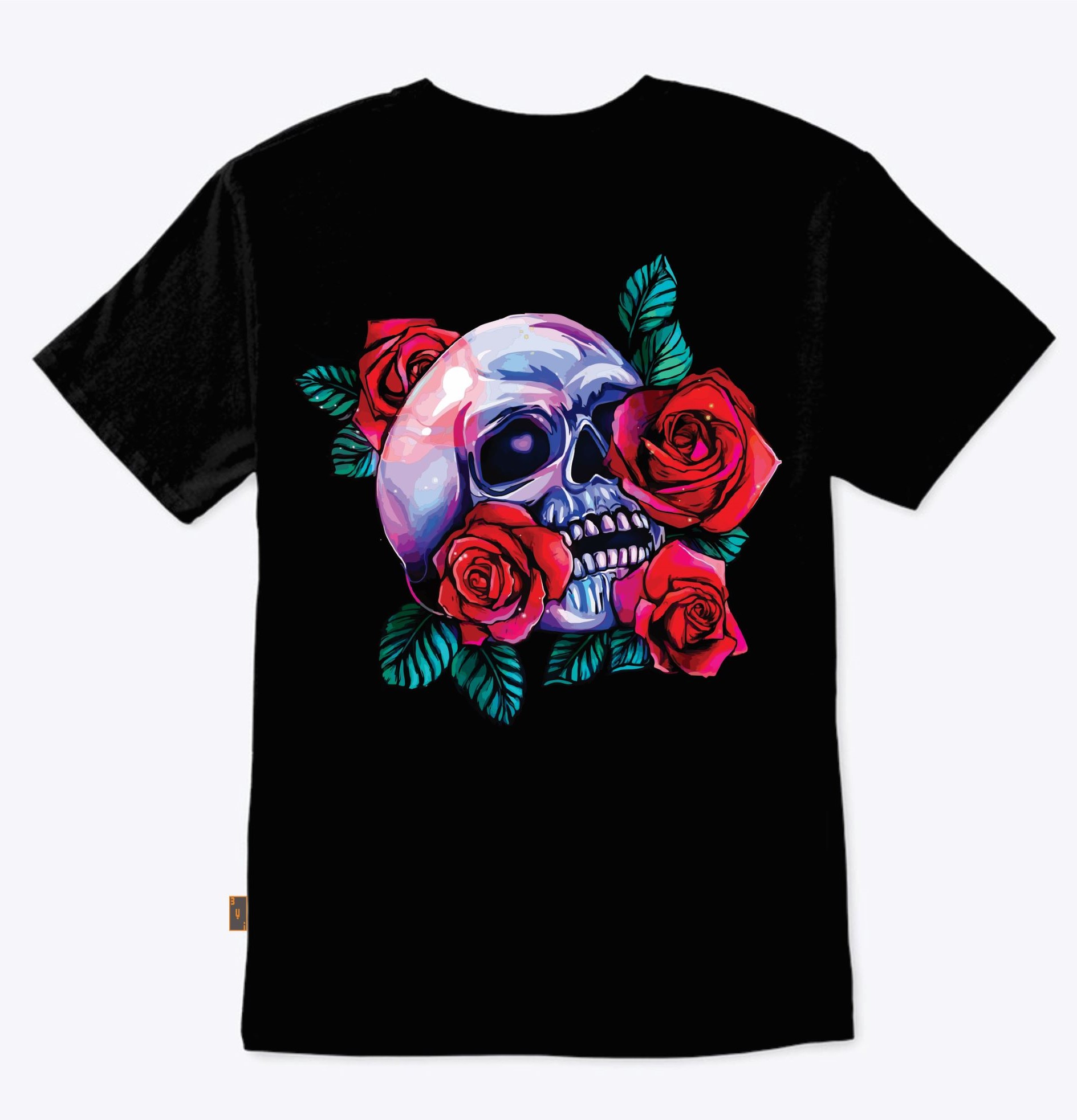 T-SHIRT BỤI 06 ÁO THUN UNISEX- ROSES OF SKULL