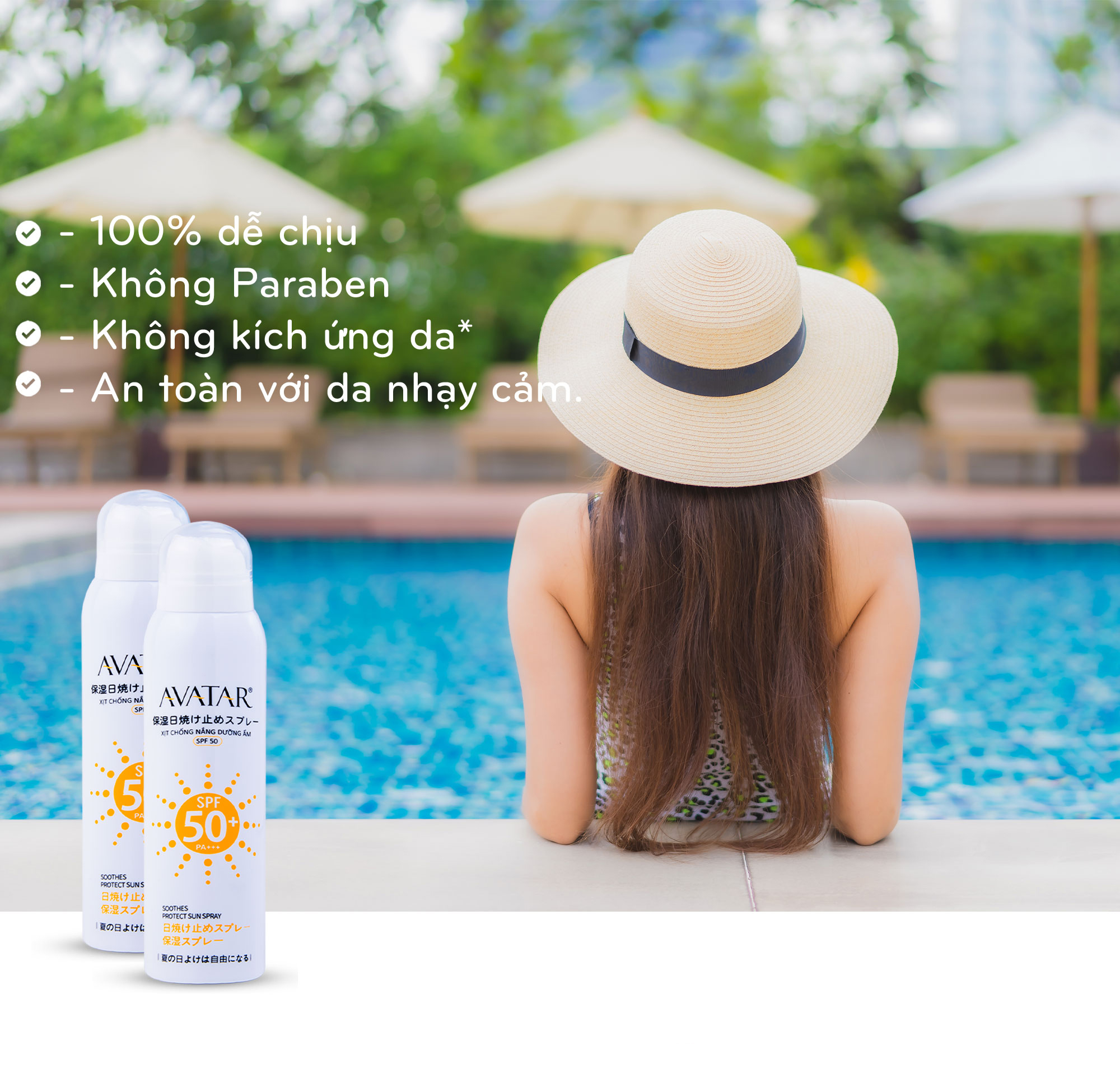 Xịt chống nắng dưỡng ẩm AVATAR SPF 50