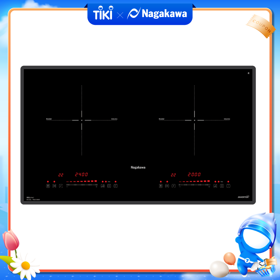 Bếp Đôi Điện Từ Nagakawa NK2C05MB - Hàng Chính Hãng