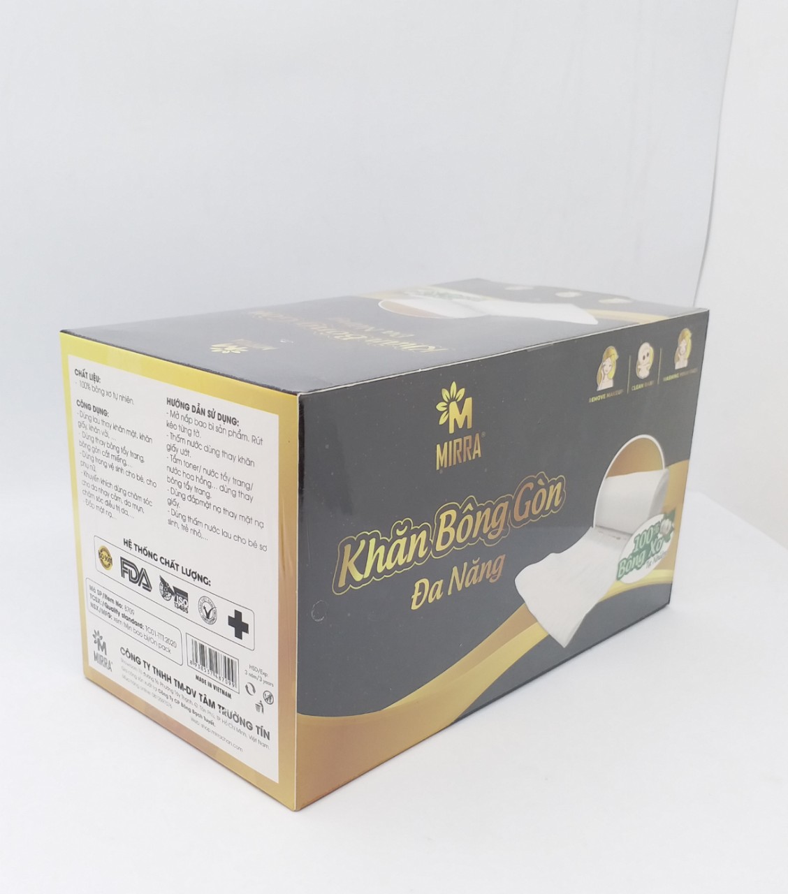 KHĂN BÔNG GÒN MIRRA HỘP 250GAM THAY BÔNG TẨY TRANG/ MẶT NẠ/vệ sinh bé.