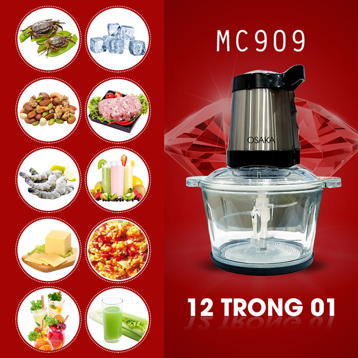 Máy xay thịt đa năng Osaka MC909 1.5L - Hàng chính hãng