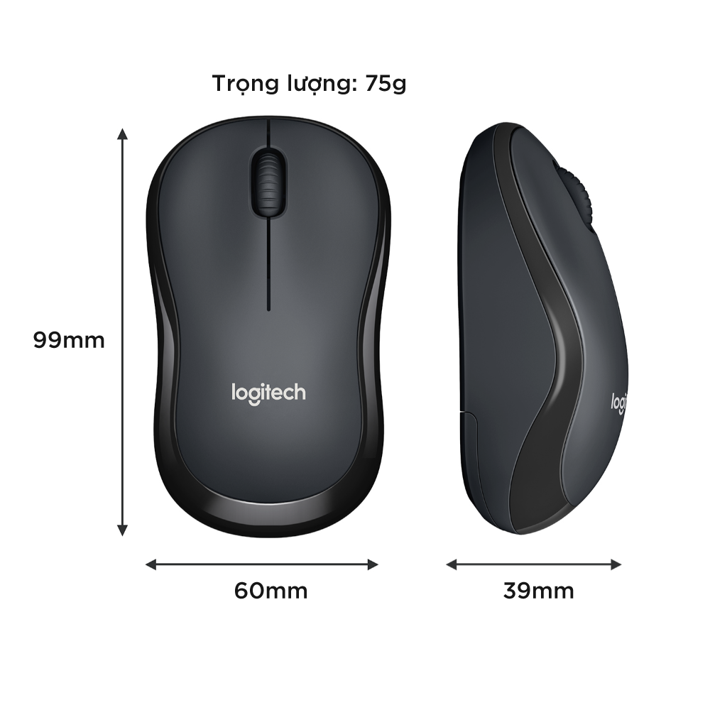 Chuột không dây Logitech M220 Silent - Hàng chính hãng