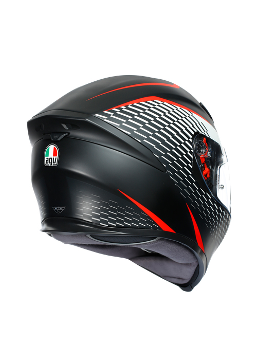 Nón Bảo Hiểm Fullface - AGV K5 S MATT BLACK/WHITE/RED - Hàng Nhập Khẩu Thương Hiệu Ý