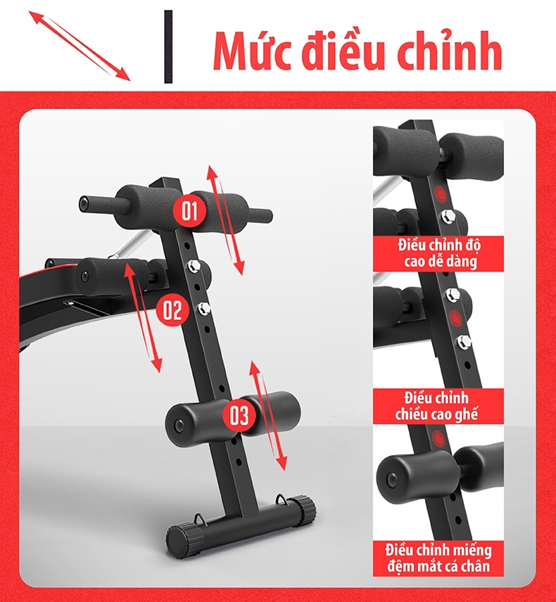 Ghế tập bụng cong có chốt gập SIT UP model 119 mới BG (hàng nhập khẩu)