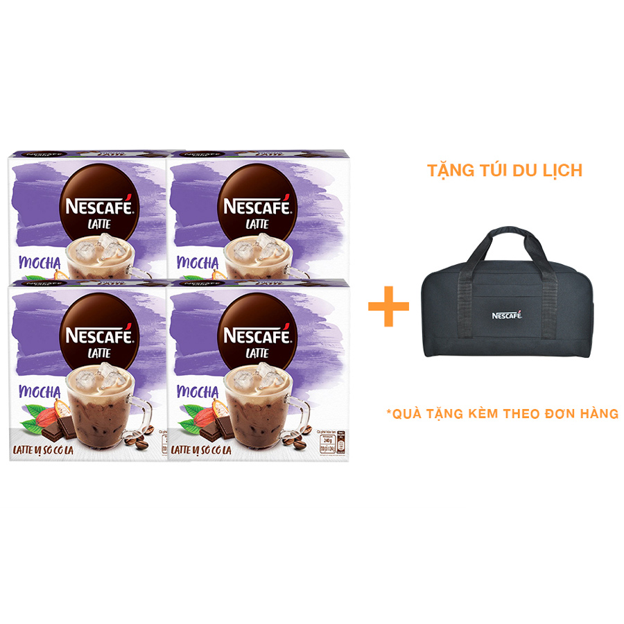Combo 4 hộp Cà phê hòa tan NESCAFÉ Latte Sữa Hạt