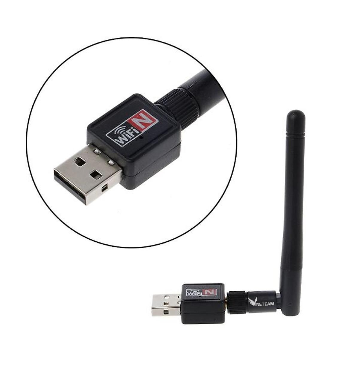USB Thu Wifi 150Mbps Chuẩn 802.11n Cho Máy Tính Có Anten - Hàng Chính Hãng