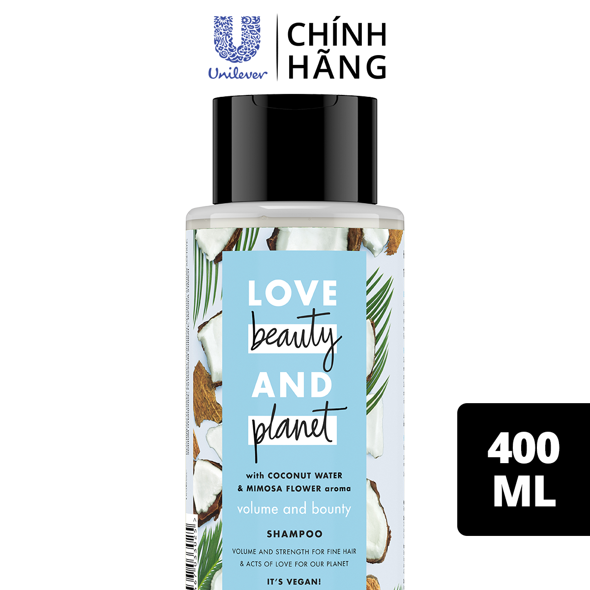 Dầu Gội 400Ml Love Beauty And Planet Dưỡng Tóc Chắc Khỏe Bồng Bềnh Volume And Bounty Với 100% Dừa Tươi Và Hoa Mimosa