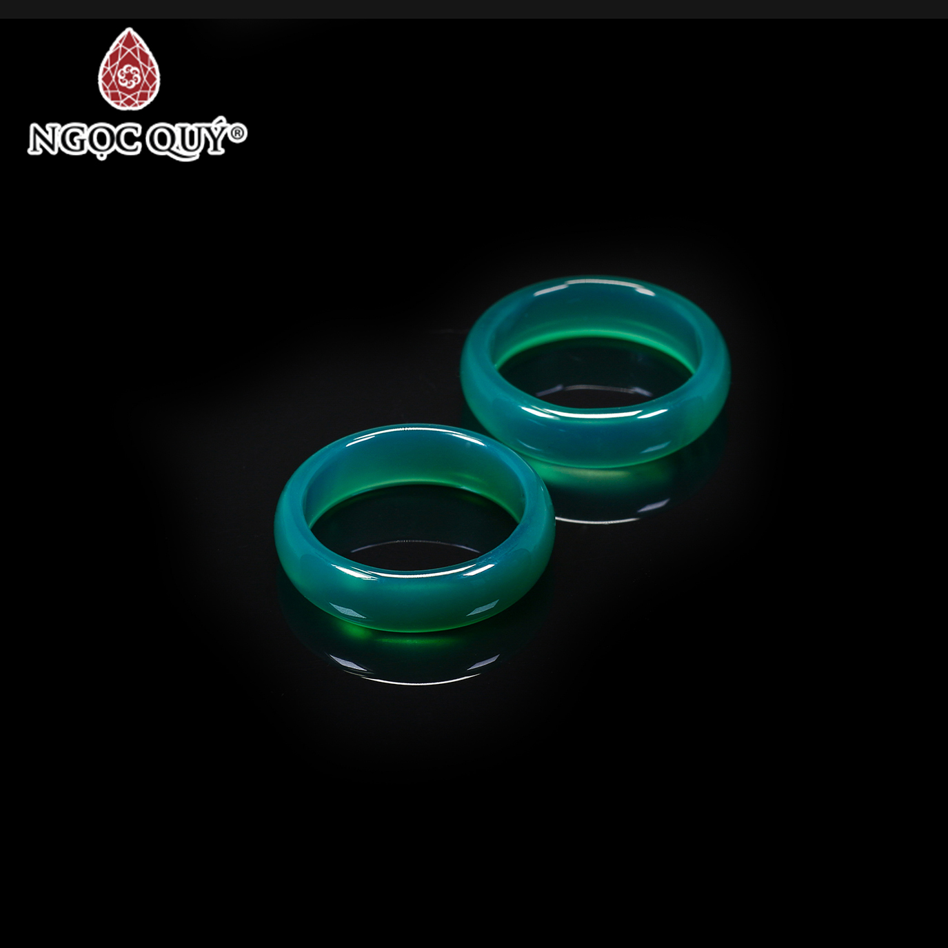Nhẫn nữ  đá mã não xanh mệnh hỏa, mộc - Ngọc Qúy Gemstones