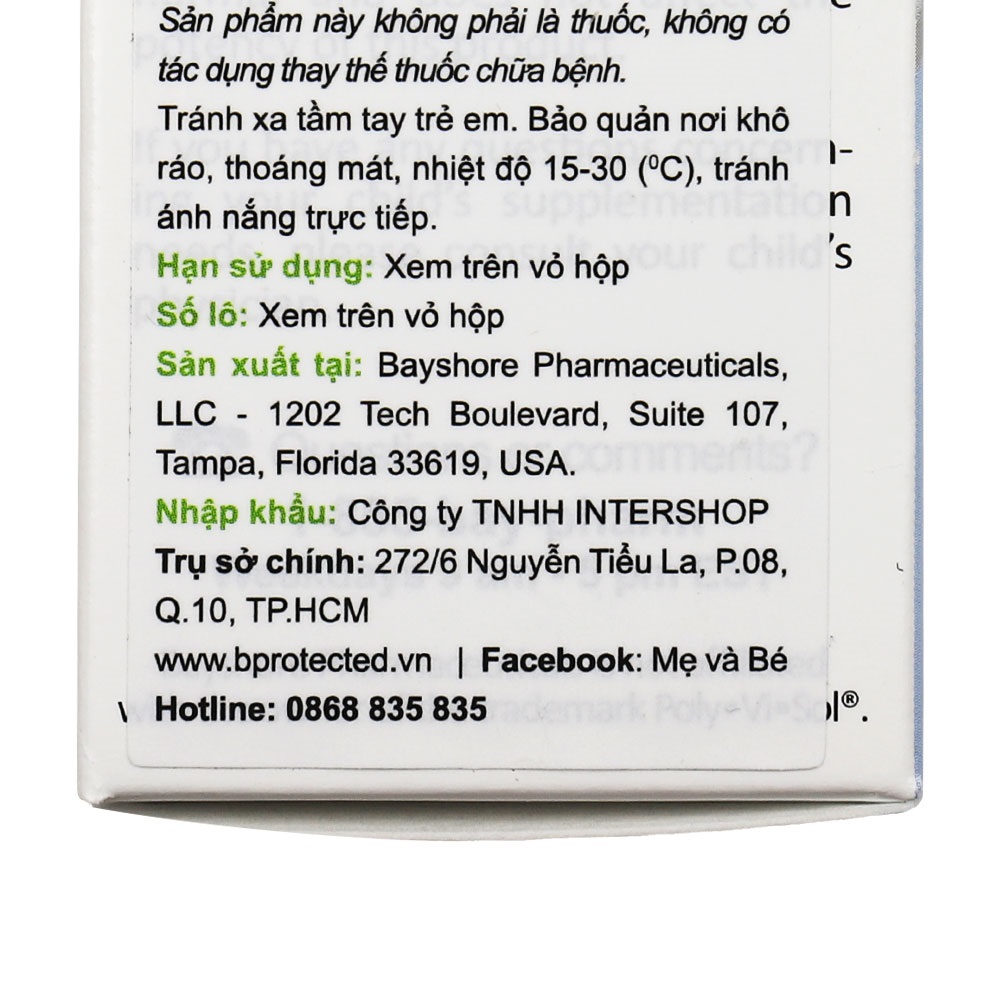 Vitamin Tổng Hợp Pedia Poly Vite Drops Cho Bé Biếng Ăn Giúp Tăng Hấp Thu Các Chất Dinh Dưỡng Tăng Cường Sức Đề Kháng Bổ Sung 400IU Vitamin D3 Giúp Hấp Thụ Canxi Phát Triển Chiều Cao