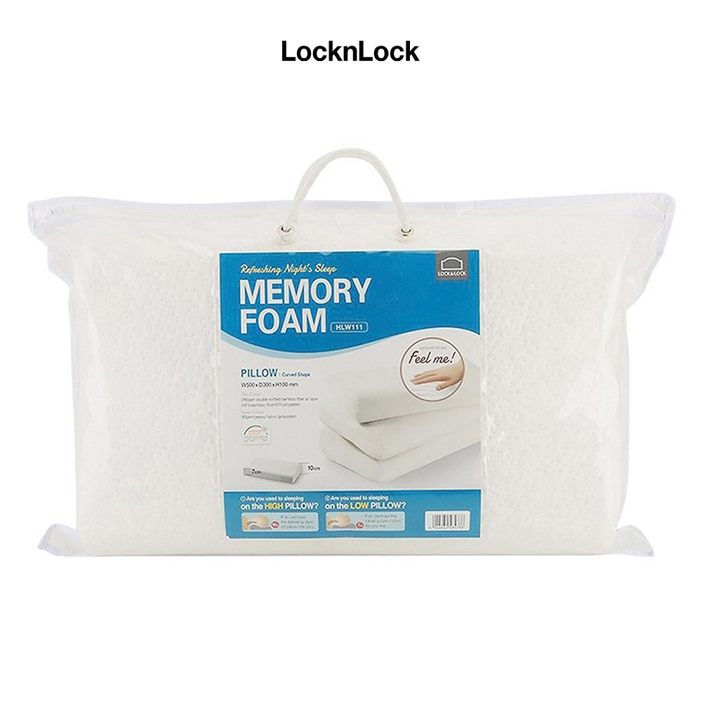 Gối Memory Foam 50D Hình Cong Lock&Lock HLW111 (50 x 30 cm) - Trắng