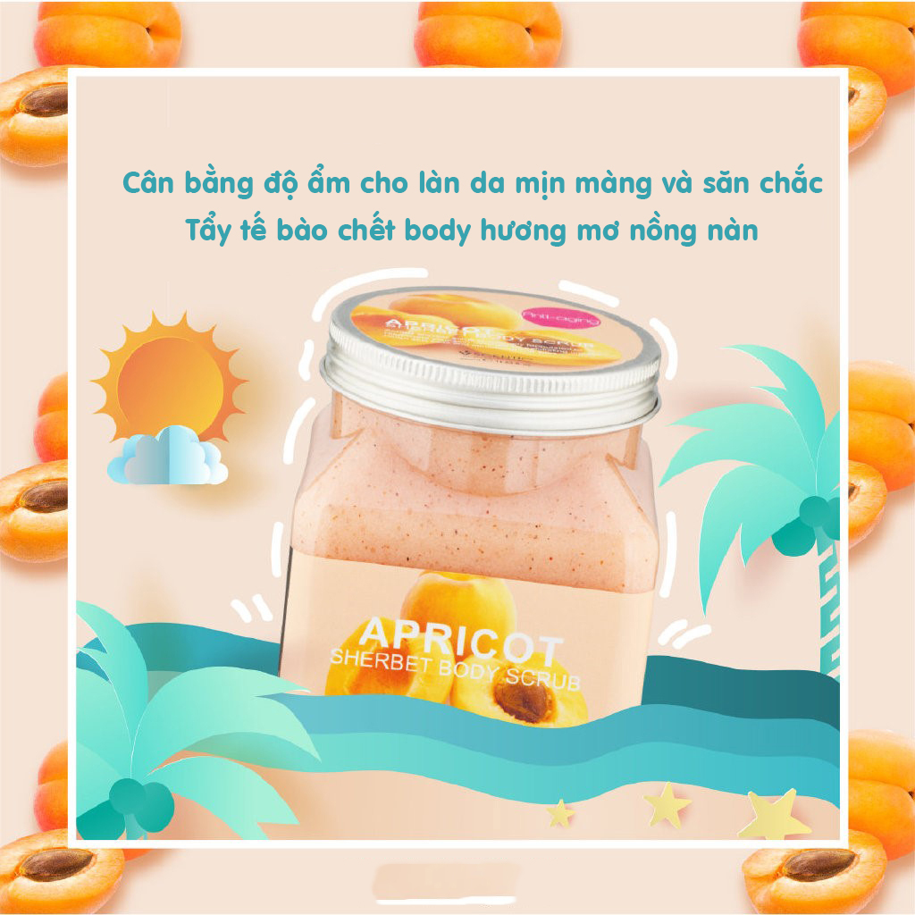 Tẩy Tế Bào Chết Toàn Thân Dưỡng Ẩm Chiết Xuất Quả Mơ Scentio Apricot 350ml