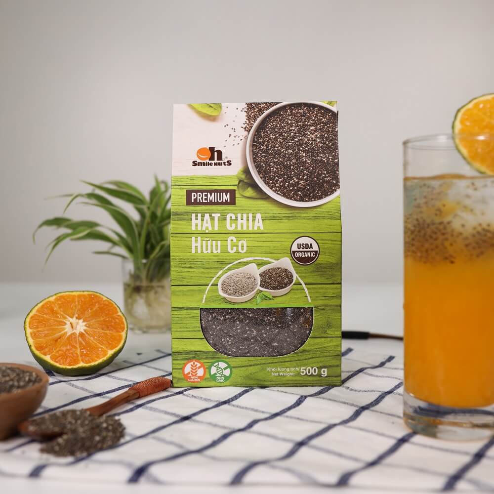 Hạt Chia Đen Hữu Cơ Smile Nuts Hộp 500g - Nhập khẩu từ Nam Mỹ