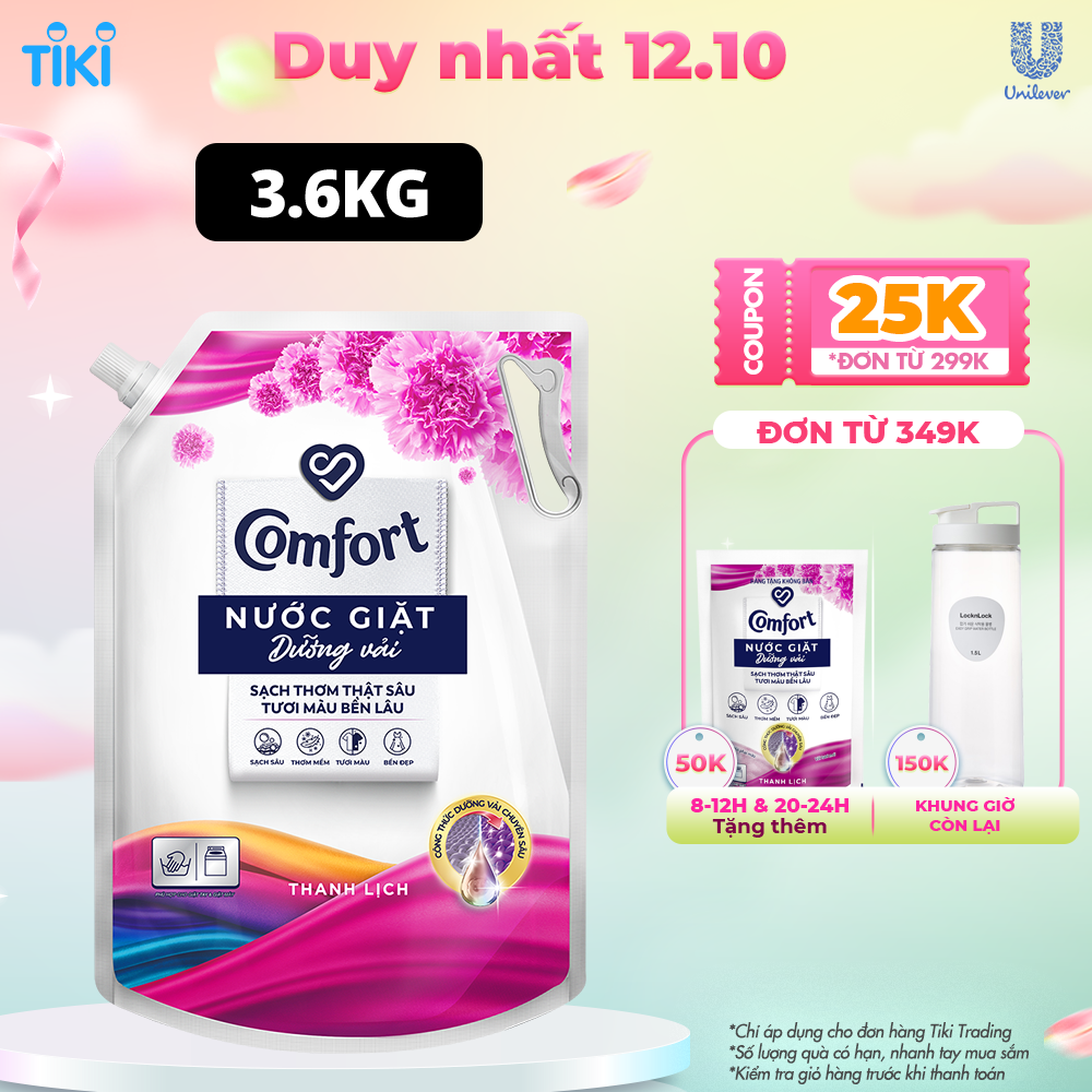 Nước Giặt Comfort Dưỡng Vải Đa Năng - Hương Thanh Lịch Túi 3.8KG