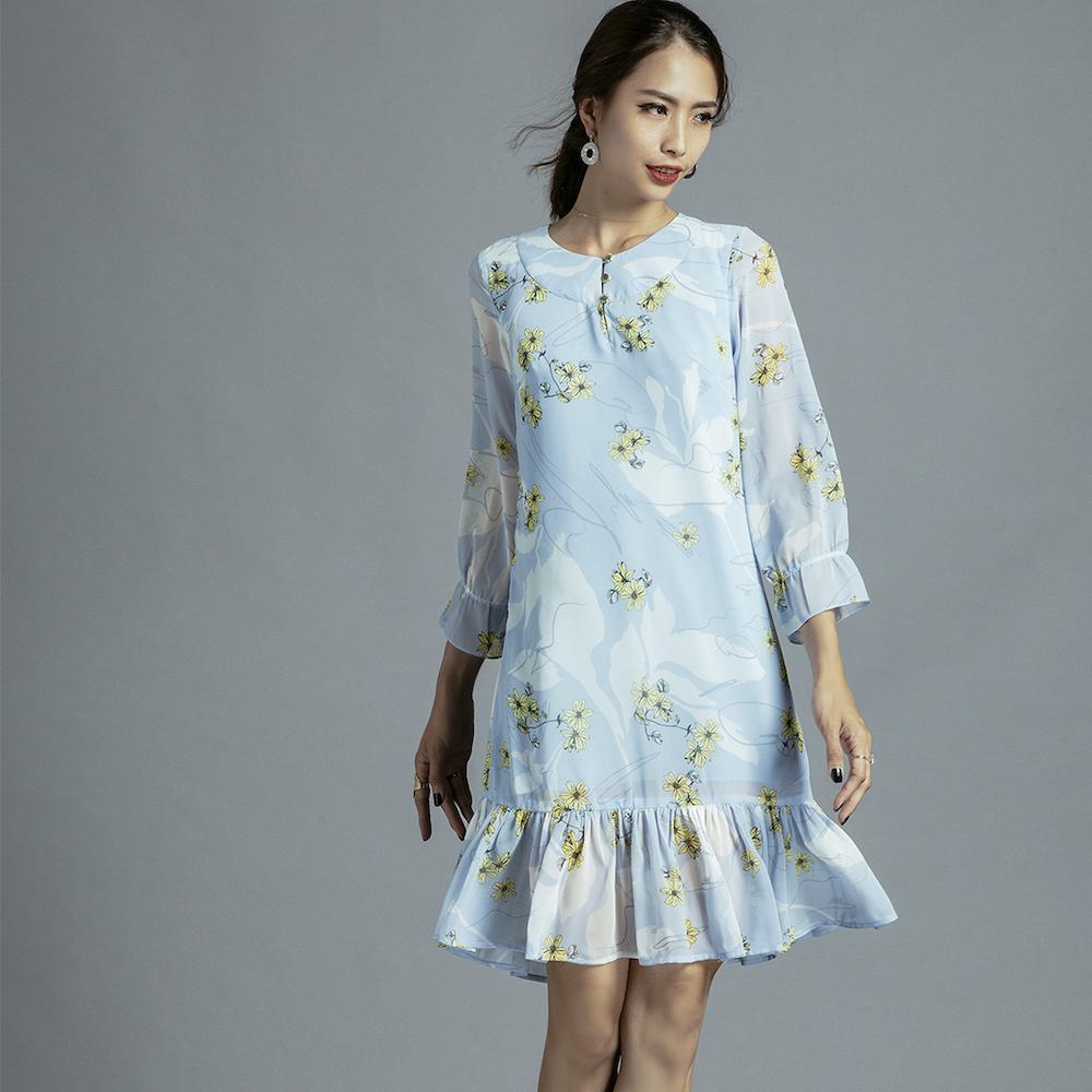 Đầm Hoa Đầm Suông Thời trang thiết kế Hity DRE104 (In Hoa)