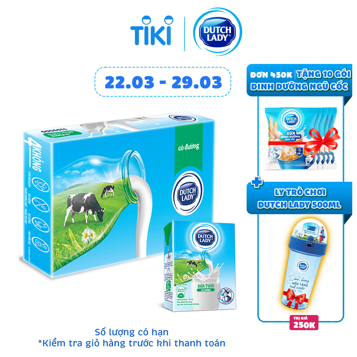 Thùng 48 Hộp Sữa Tươi Tiệt Trùng Dutch Lady Cô Gái Hà Lan Có Đường (48 x 110ml)