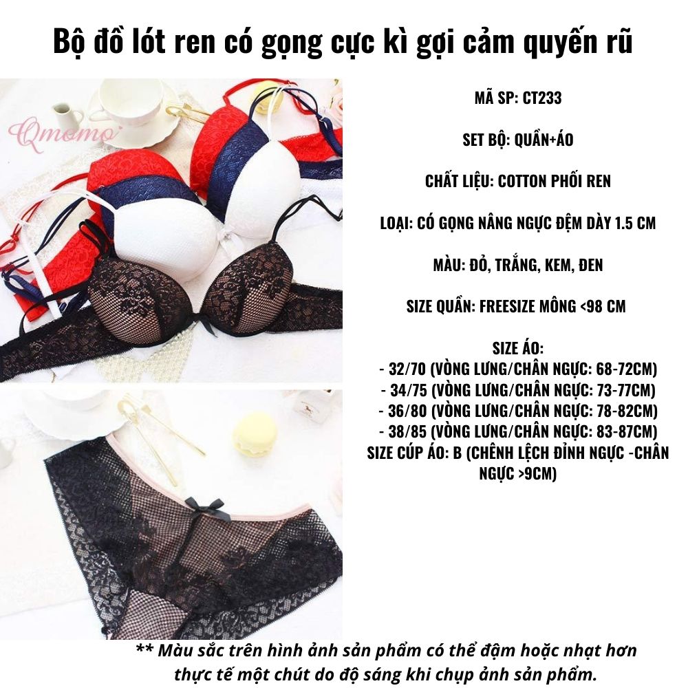 Bộ đồ lót ren có gọng cực kì gợi cảm quyến rũ