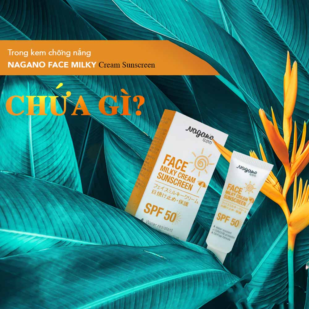 Kem Chống Nắng Dành Cho Da Mặt Nagano 20ml - Face Milky Cream Sunscreen Nagano 20ml - Chỉ số SPF50+ giúp chống nắng hiệu quả và bảo vệ da chắc khỏe