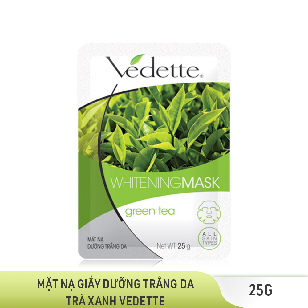 Lô 5 Mặt Nạ Giấy Dưỡng Trắng Da Vedette Trà Xanh 25g