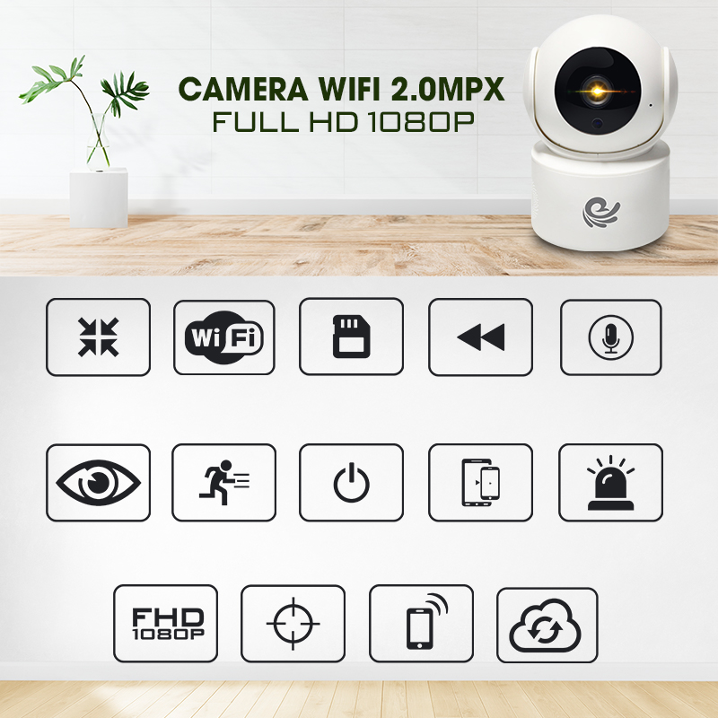 Camera IP FULL HD Giám Sát An Ninh 2.0Mpx CC2021 PRO, Dùng App CARECAM PRO, Xoay Theo Chuyển Động, Đàm Thoại 2 Chiều, Xem Cùng Lúc 4 Camera - Hãng Nhập Khẩu